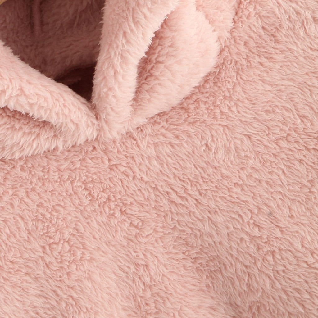 Fluffy hoodie Women fuzzy hoodie cute bear ear cap Autumn Winter Warm pullover Long Sleeve outwear Fluffy hoodie DailyAlertDeals   
