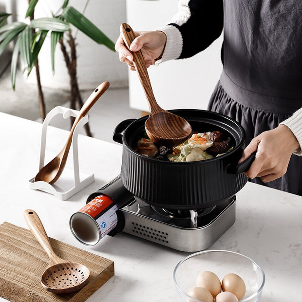 7pcs/set Teak Natural Wood Tableware Spoon Ladle Turner Rice Colander Soup Skimmer Cooking Spoon Scoop Kitchen Reusable Tool Kit 0 DailyAlertDeals   