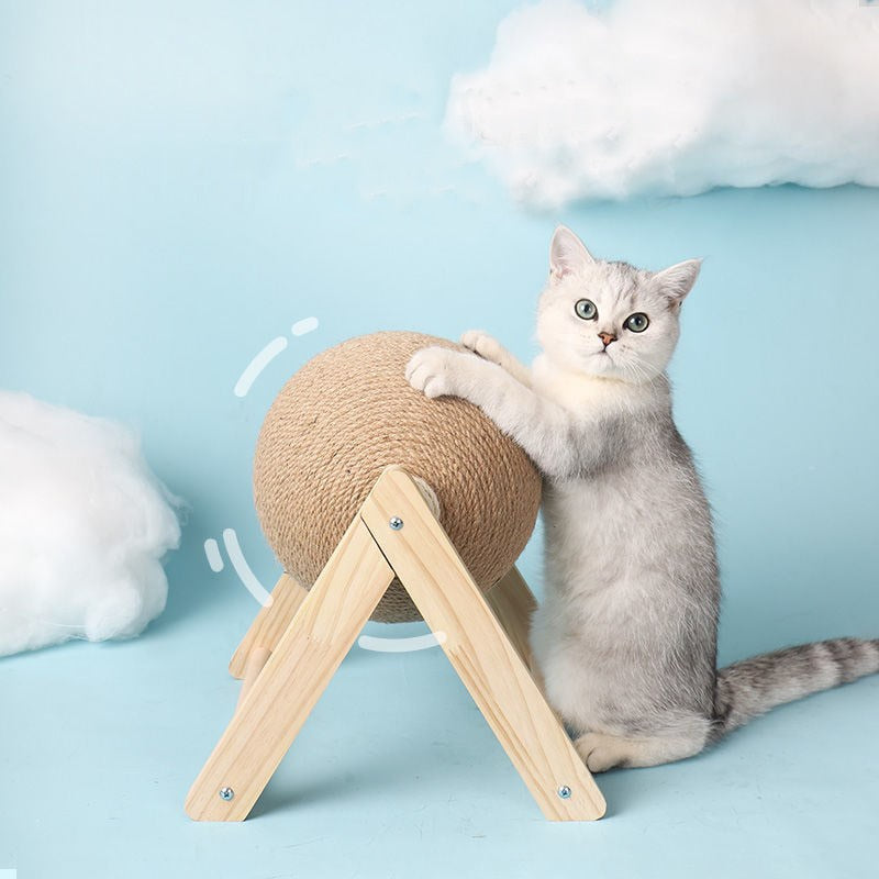 Cat Scratching Ball Toy Kitten Sisal Rope Ball Board Grinding Paws Toys Cats Scratcher Wear-resistant Pet Furniture supplies Pet supplies DailyAlertDeals V type Small 