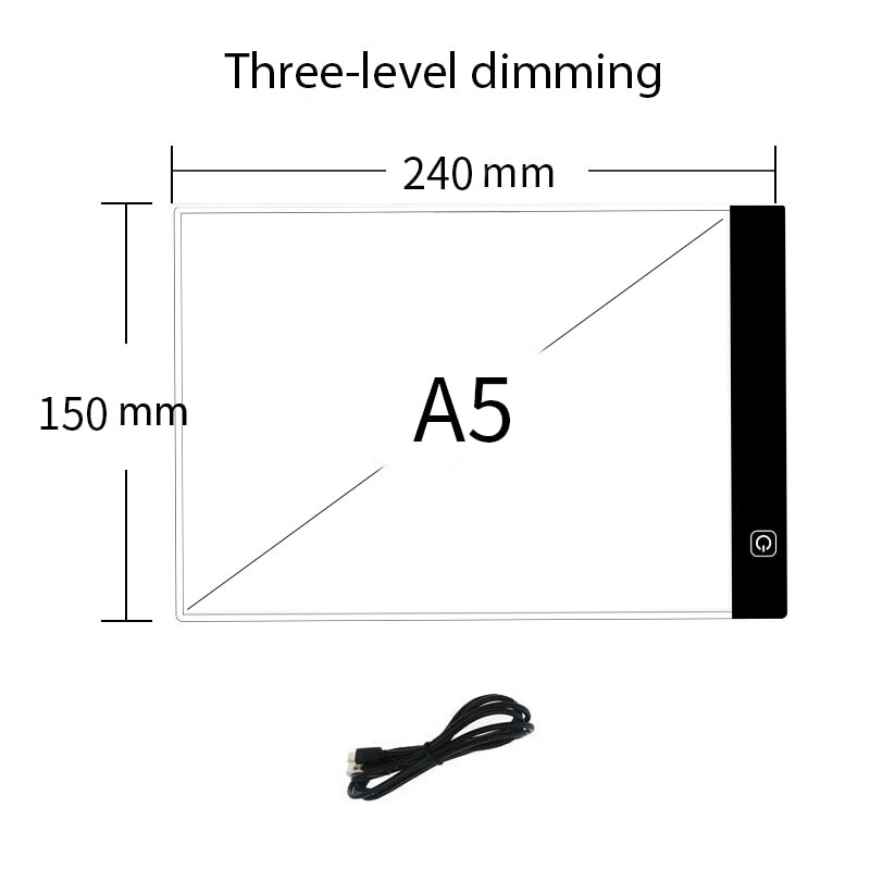 A4 Level Dimmable Led Drawing Copy Pad Board Children Toy Painting Educational Kids Grow Playmates Creative Gifts For Children Toy Drawing Tablets DailyAlertDeals A5  