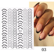 1PC Silver Gold Lines Stripe 3D Nail Sticker Geometric Waved Star Heart Self Adhesive Slider Papers Nail Art Transfer Stickers 0 DailyAlertDeals style 36  