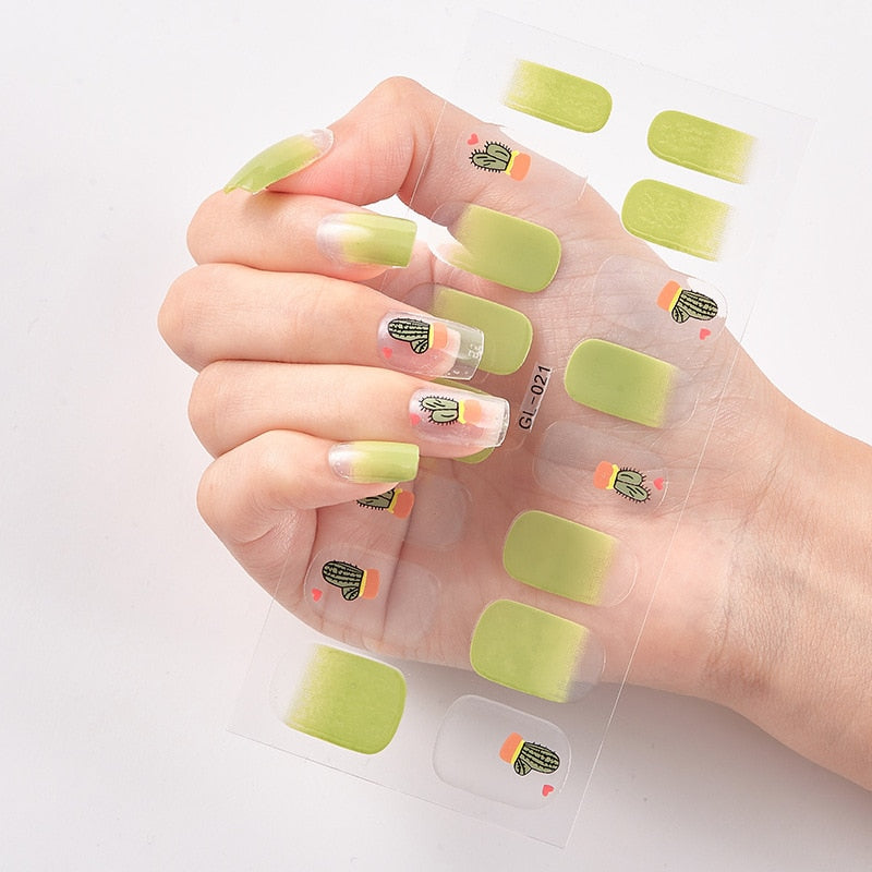 16 Tips/Sheet Glitter Series Shiny Manicure Decoracion Designed Nail Art Stickers 2020 Nail Decoration Nail Wraps Shiny Decal stickers for nails DailyAlertDeals GL-021  