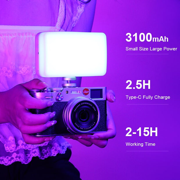 VL120 RGB on Camera LED Video Lights with Diffuser 2500-9000K CRI 95+ 3100mAh LED Video Light Panel for Camera Phone Photography Lights Video camera lights DailyAlertDeals   