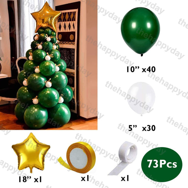 Christmas Balloon Arch Green Gold Red Box Candy Balloons Garland Cone Explosion Star Foil Balloons Christmas Decoration Party Christmas Balloons DailyAlertDeals K 73pcs christmas Other 