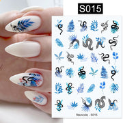 Harunouta Valentine's Day 3D Nail Stickers Heart Flower Leaves Line Sliders French Tip Nail Art Transfer Decals 3D Decoration 0 DailyAlertDeals S015  
