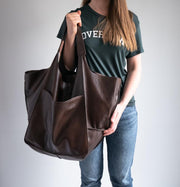 Casual Soft Large Capacity Tote Women Handbags Designer Aged Metal Look Luxury Pu Leather Shoulder Bag Retro Big Shopper Purses 0 DailyAlertDeals Coffee China 