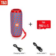 T&amp;G TG117 Portable Bluetooth Speaker Wireless Bass Column Waterproof Outdoor Music Vibro Speakers TF Card Subwoofer Loudspeaker 0 DailyAlertDeals China Red Blue TF Card Speaker