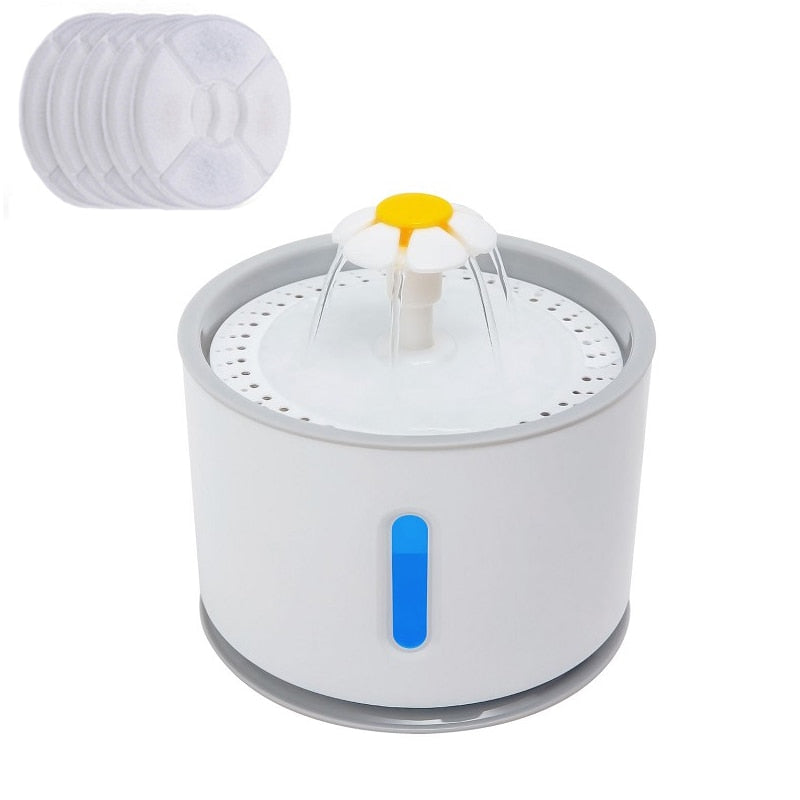 Automatic Pet Cat Water Fountain with LED Lighting 5 Pack Filters 2.4L USB 0 DailyAlertDeals Plastic 5PC filters 2.4L Poland