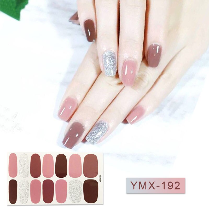 14tips/sheet Hot Colors Series Classic Collection Manicure Nail Polish Strips Nail Wraps,Full Nail Sheet DIY nail art decoration nail decal stickers DailyAlertDeals YMX192  