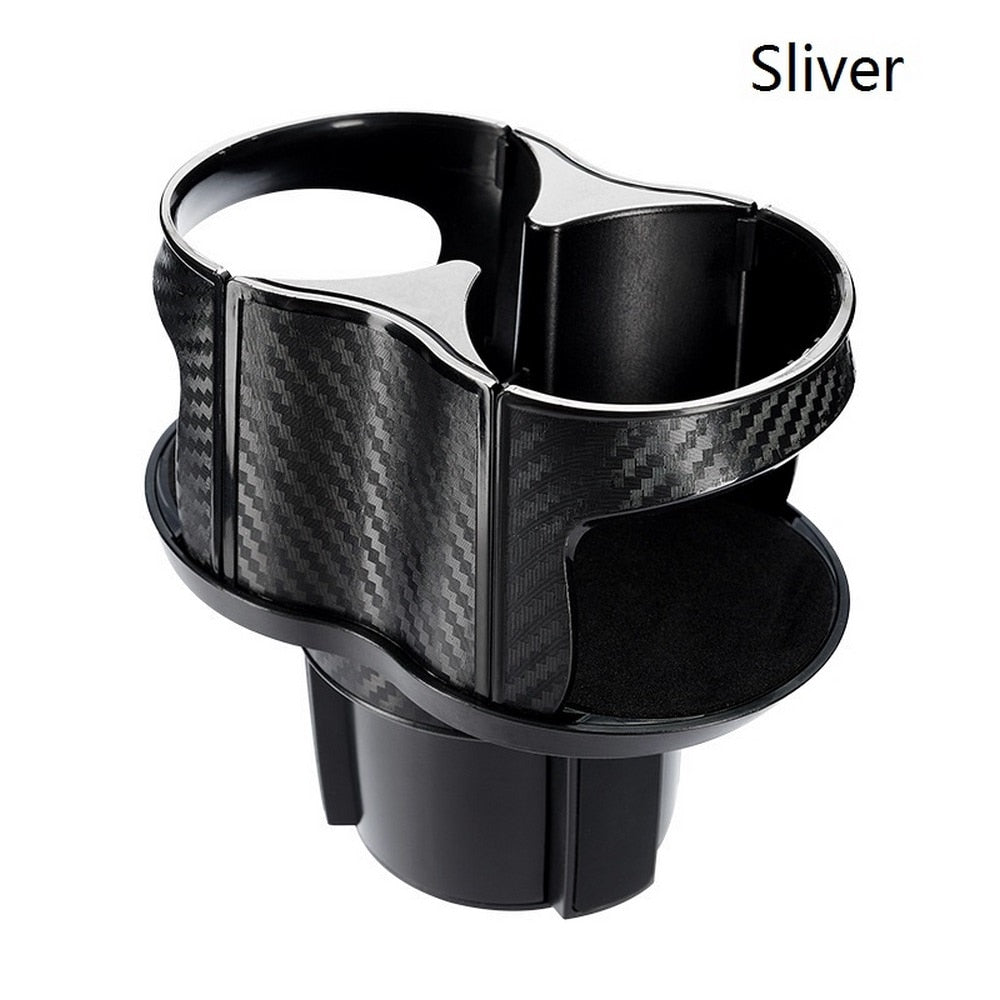 2 In 1 Vehicle-mounted Slip-proof Cup Holder 360 Degree Rotating Water Car Cup Holder Multifunctional Dual Houder Auto Accessory 0 DailyAlertDeals Carbon sliver  