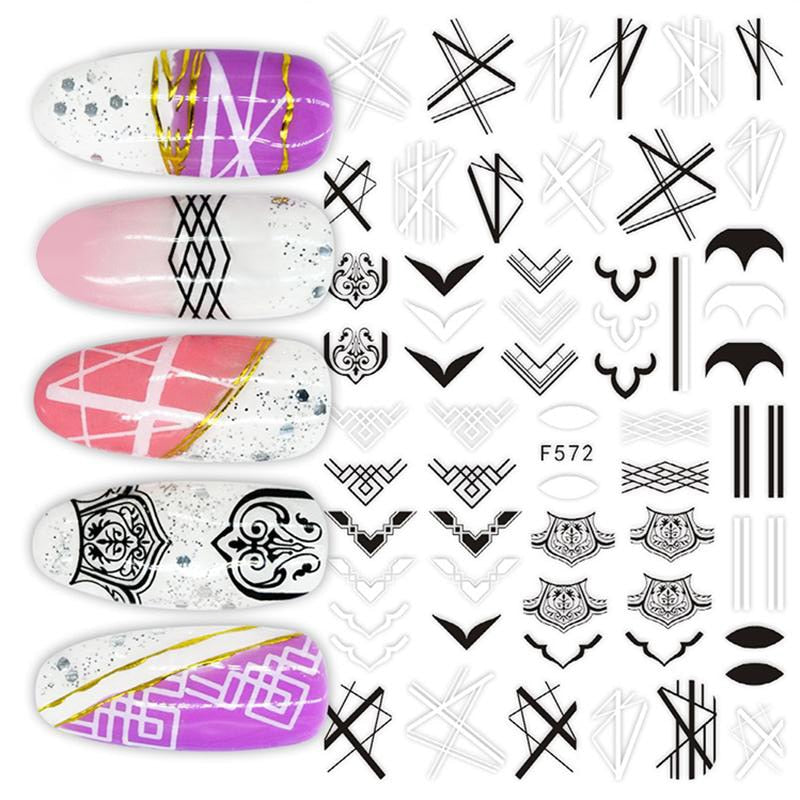 Harunouta Slider Design 3D Black People Silhouettes Blooming Nail Stickers Gold Bronzing Leaf Flower Nail Foils Decoration Nail Stickers DailyAlertDeals 8  