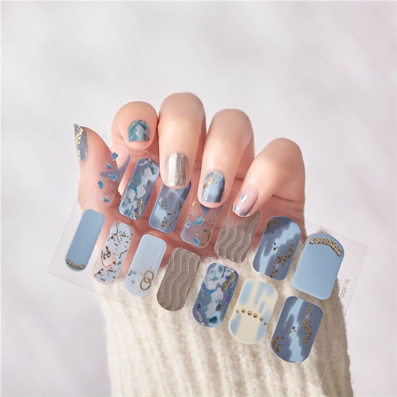 Lamemoria 1pc 3D Nail Slider Beauty Nail Stickers Shining Wave Line Decals Adhesive Manicure Tips Salon Nail Art Decorations nail decal stickers DailyAlertDeals   