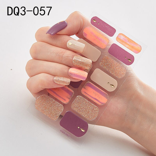 Lamemoria 1pc 3D Nail Slider Beauty Nail Stickers Shining Wave Line Decals Adhesive Manicure Tips Salon Nail Art Decorations nail decal stickers DailyAlertDeals DQ3-57  
