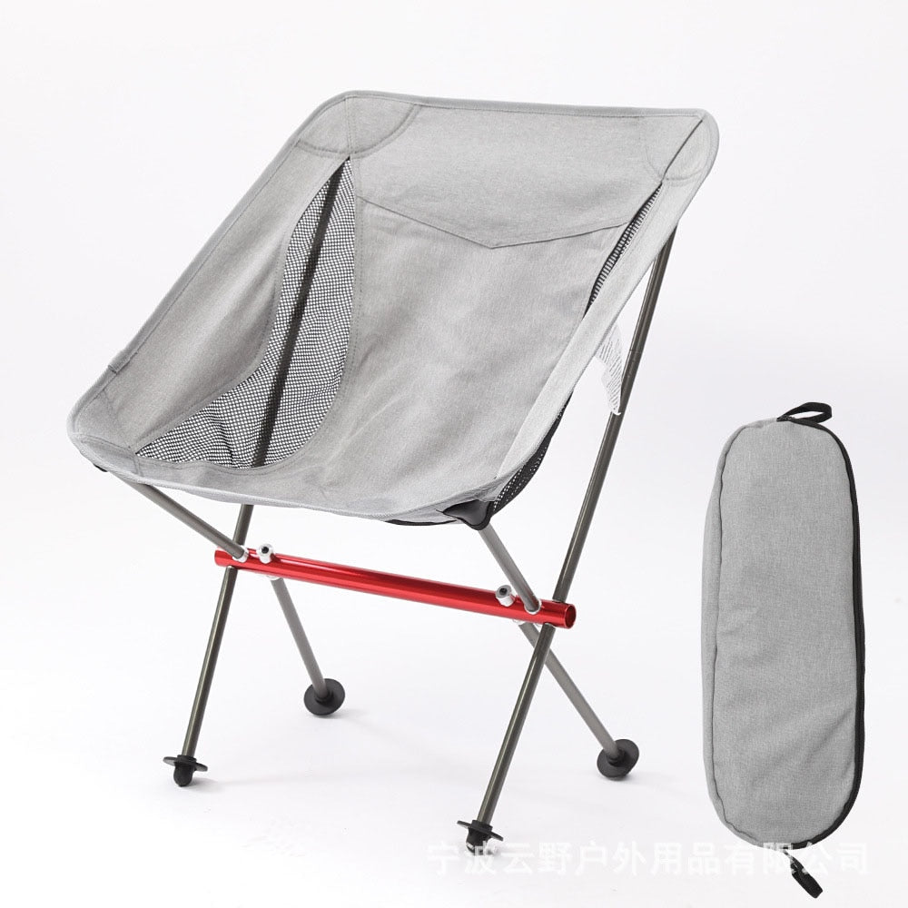 Portable Folding Camping Chair Outdoor Moon Chair Collapsible Foot Stool For Hiking Picnic Fishing Chairs Seat Tools Camping Chair Outdoor DailyAlertDeals China S-Gray 