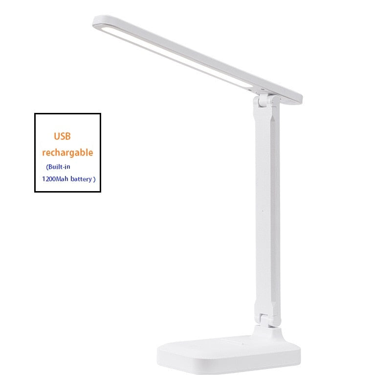 Table Lamp Eyes Protection Touch Dimmable LED Light Student Dormitory Bedroom Reading USB Rechargeable Desk Lamp Special Gift LED Light Student desk lamp DailyAlertDeals Rechargeable 1200mAh White China