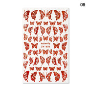 1pc Holographic 3D Butterfly Nail Art Stickers Adhesive Sliders Colorful DIY Golden Nail Transfer Decals Foils Wraps Decorations nail art DailyAlertDeals 09  