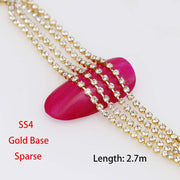 SS4 2.7Meter Gold/Silver Shiny Nail Rhinestone Chain Close/Sparse Chain Nail Ornament Nail Art Decorations DIY Jewelry Accessory rhinestone chain DailyAlertDeals 1  