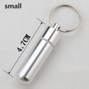 Waterproof Aluminum Pill Box Case Bottle Cache Drug Holder for Traveling Camping Container Keychain Medicine Box Health Care health care pill box DailyAlertDeals S China 
