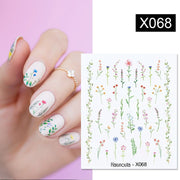 Harunouta Abstract Lady Face Water Decals Fruit Flower Summer Leopard Alphabet Leaves Nail Stickers Water Black Leaf Sliders 0 DailyAlertDeals X068  