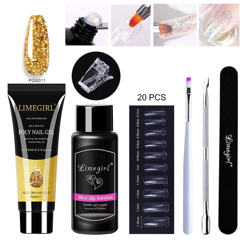 Poly gels Set for nail Extension Manicure Acryl Gel Varnish Set 15ML Poly gels Poly Nail Kit UV Gel Kit Poly gels Set for nail Extension DailyAlertDeals ZH119-PGS011 China 
