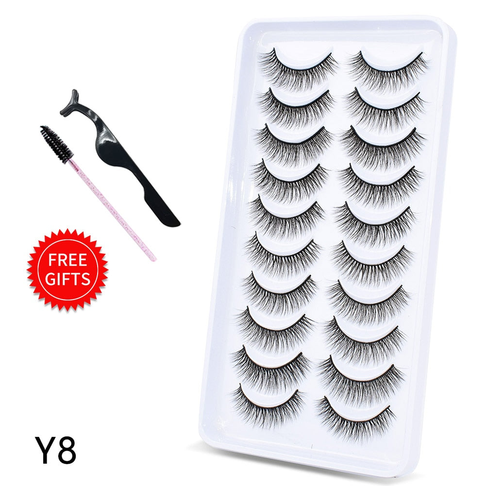 5/10Pairs 3D Mink Lashes Natural Eyelashes Dramatic False Eyelashes Faux Cils Makeup Wholesale Fake Eyelash Extension maquiagem 0 DailyAlertDeals 10Pairs-Y8 China 