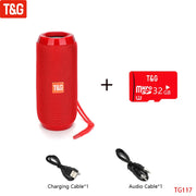 T&amp;G TG117 Portable Bluetooth Speaker Wireless Bass Column Waterproof Outdoor Music Vibro Speakers TF Card Subwoofer Loudspeaker 0 DailyAlertDeals China Red TF Card Speaker