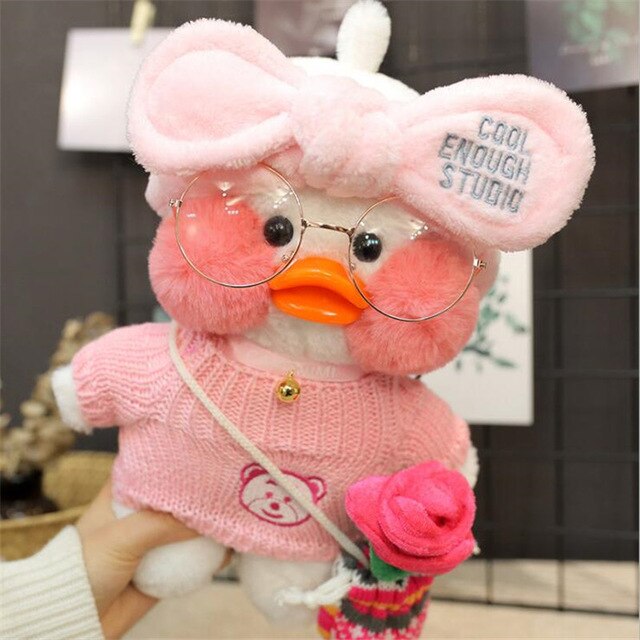 Kawaii Cartoon LaLafanfan 30cm Cafe Duck Plush Toy Stuffed Soft Kawaii Duck Doll Animal Pillow Birthday Gift for Kids Children 0 DailyAlertDeals 10  