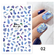 Harunouta 2022 NEW Gold Bronzing Slider Nail Art 3D Decals Decoration Flower Leaves Nail Art Sticker DIY Manicure Transfer Decal Nail Stickers DailyAlertDeals 20  