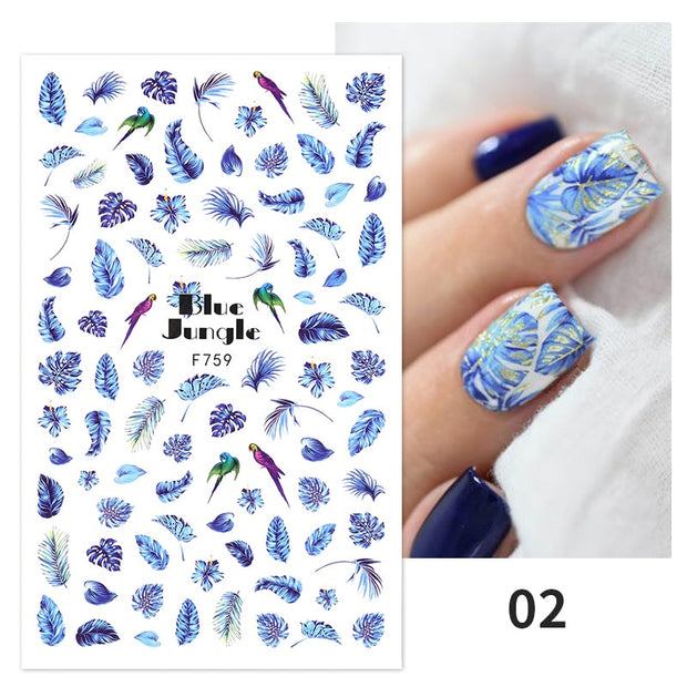 NEW Gold Nail Art 3D Decals Decoration Flower Leaves Nail Art Sticker DIY Manicure Transfer Decal Nail Stickers DailyAlertDeals 20  