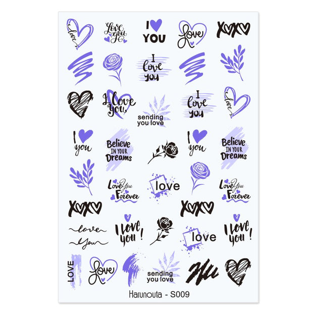 Harunouta Marble Blooming 3D Nail Sticker Decals Flower Leaves Transfer Water Sliders Abstract Geometric Lines Nail Watermark 0 DailyAlertDeals S009  