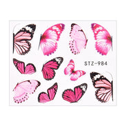 3D Watercolor Butterflies Sliders Nail Art Water Transfer Decal Sticker Blue Valentine&#39;s Day Nail Decoration Tattoo Manicure 0 DailyAlertDeals TA614  