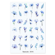 Harunouta Marble Blooming 3D Nail Sticker Decals Flower Leaves Transfer Water Sliders Abstract Geometric Lines Nail Watermark Nail Stickers DailyAlertDeals S016  