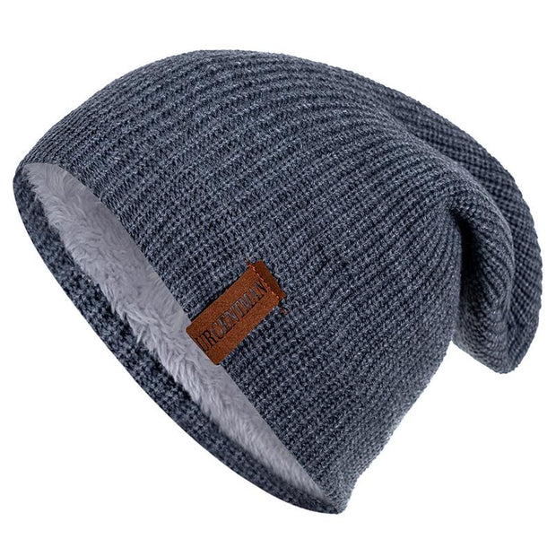 New Unisex Letter Beanie Hat Leisure Add Fur Lined Winter Hats For Men Women Keep Warm Knitted Hat Fashion Solid Ski Bonnet Cap Beanie hat unisex DailyAlertDeals Dark Gray 54cm-62cm 