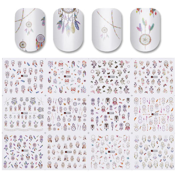 12 Designs Nail Stickers Set Mixed Floral Geometric Nail Art Water Transfer Decals Sliders Flower Leaves Manicures Decoration 0 DailyAlertDeals 35  