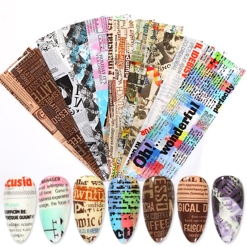 Nail Foils Marble Series Nail Transfer Foils Decorations DIY idea nail Art Transfer Sticker Decals Nail Accessories Nail Sticker DailyAlertDeals 10PCS Retro Foil-1  