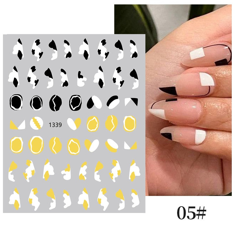 French 3D Nail Decals Stickers Stripe Line French Tips Transfer Nail Art Manicure Decoration Gold Reflective Glitter Stickers nail art DailyAlertDeals 1339  