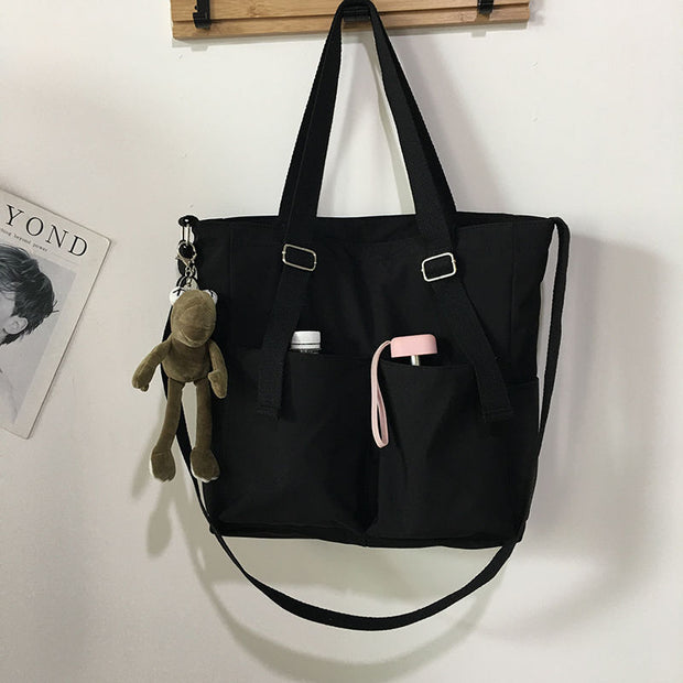 Waterproof Oxford Large Capacity Canvas Girl Handbags & Crossbody bags For Women Casual Tote Purses Handbags & Crossbody bags DailyAlertDeals Black Frog 33x35x10c  