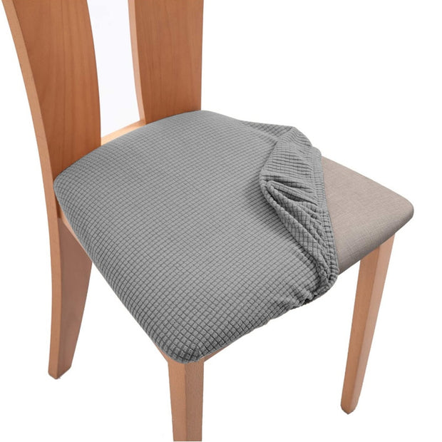 Spandex Jacquard Chair Cushion Cover Dining Room Upholstered Cushion Solid Chair Seat Cover Without Backrest Furniture Protector high chair covers DailyAlertDeals Color-13 1 Piece 