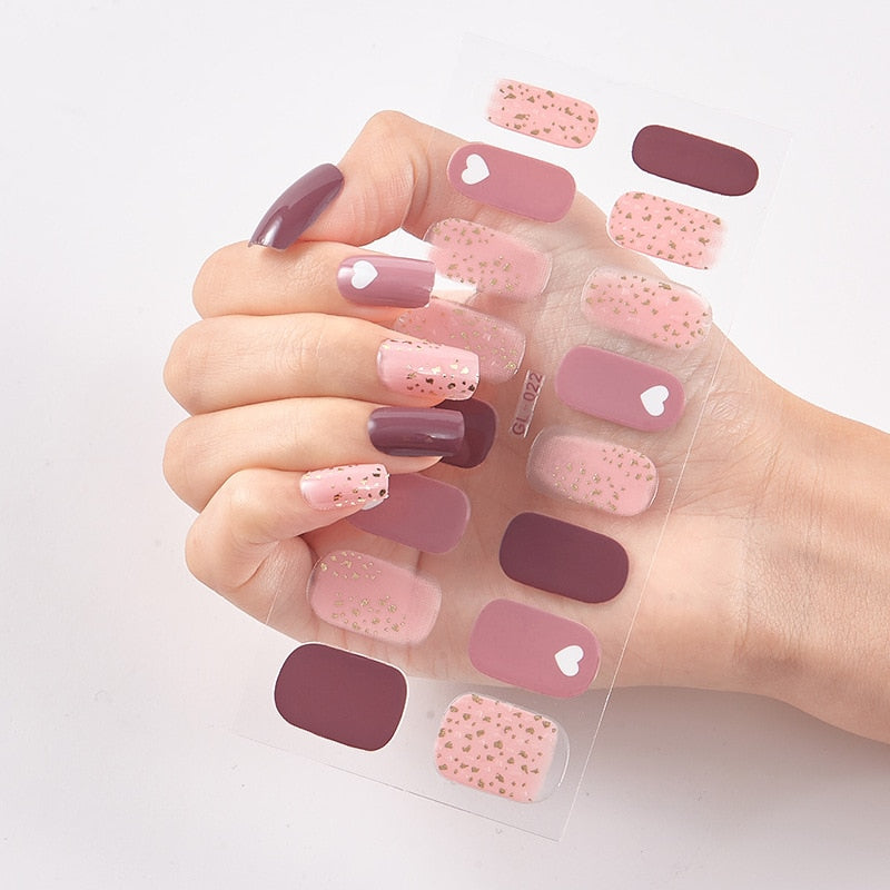 16 Tips/Sheet Glitter Series Shiny Manicure Decoracion Designed Nail Art Stickers 2020 Nail Decoration Nail Wraps Shiny Decal stickers for nails DailyAlertDeals GL-022  