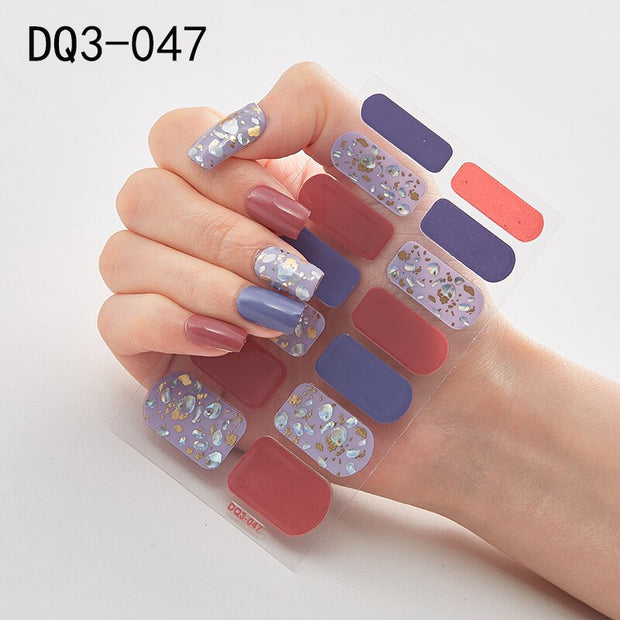 Lamemoria 1pc 3D Nail Slider Beauty Nail Stickers Shining Wave Line Decals Adhesive Manicure Tips Salon Nail Art Decorations nail decal stickers DailyAlertDeals DQ3-47  