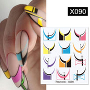 Harunouta Cool Geometrics Pattern Water Decals Stickers Flower Leaves Slider For Nails Spring Summer Nail Art Decoration DIY 0 DailyAlertDeals X090  