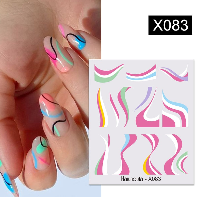 Harunouta Spring Water Nail Decal And Sticker Flower Leaf Tree Green Simple Summer DIY Slider For Manicuring Nail Art Watermark 0 DailyAlertDeals X083  