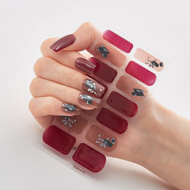 Patterned Nail Stickers Wholesale Supplise Nail Strips for Women Girls Full Beauty High Quality Stickers for Nails Decal stickers for nails DailyAlertDeals DQ3-16  