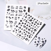 Harunouta Abstract Lady Face Water Decals Fruit Flower Summer Leopard Alphabet Leaves Nail Stickers Water Black Leaf Sliders 0 DailyAlertDeals 2pcs-54  