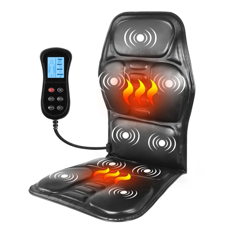 KLASVSA Electric Back Massager Massage Chair Cushion Heating Vibrator Car Home Office Lumbar Neck Mattress Pain Relief 0 DailyAlertDeals China UK Plug B