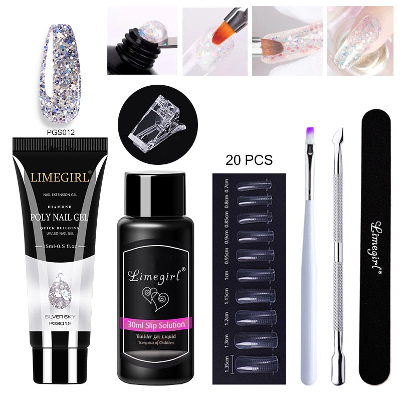 Poly gels Set for nail Extension Manicure Acryl Gel Varnish Set 15ML Poly gels Poly Nail Kit UV Gel Kit Poly gels Set for nail Extension DailyAlertDeals ZH119-PGS012 China 