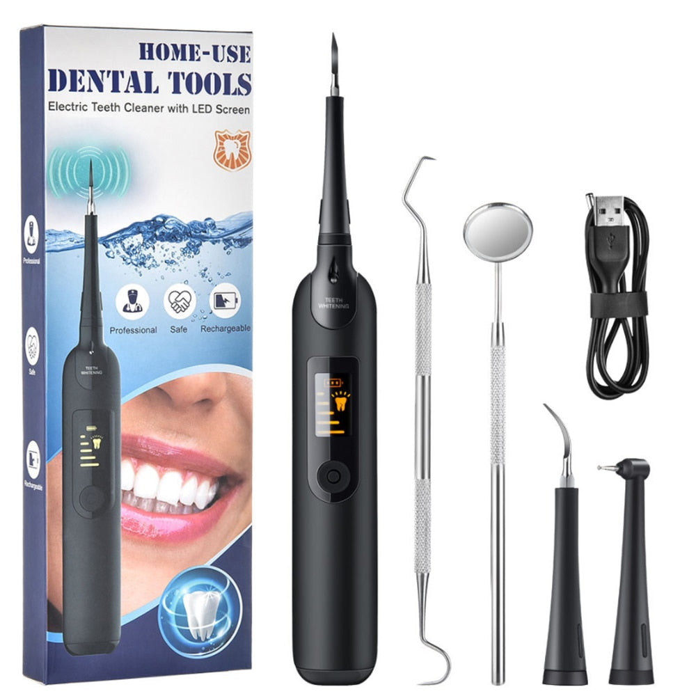 Electric Teeth whitener Scaler Teeth Whitening kit Teeth Plague Cleaner Stain Tartar Remover Tooth Whitening Supplies teeth Cleaner tartar remover DailyAlertDeals With LED Display USA 