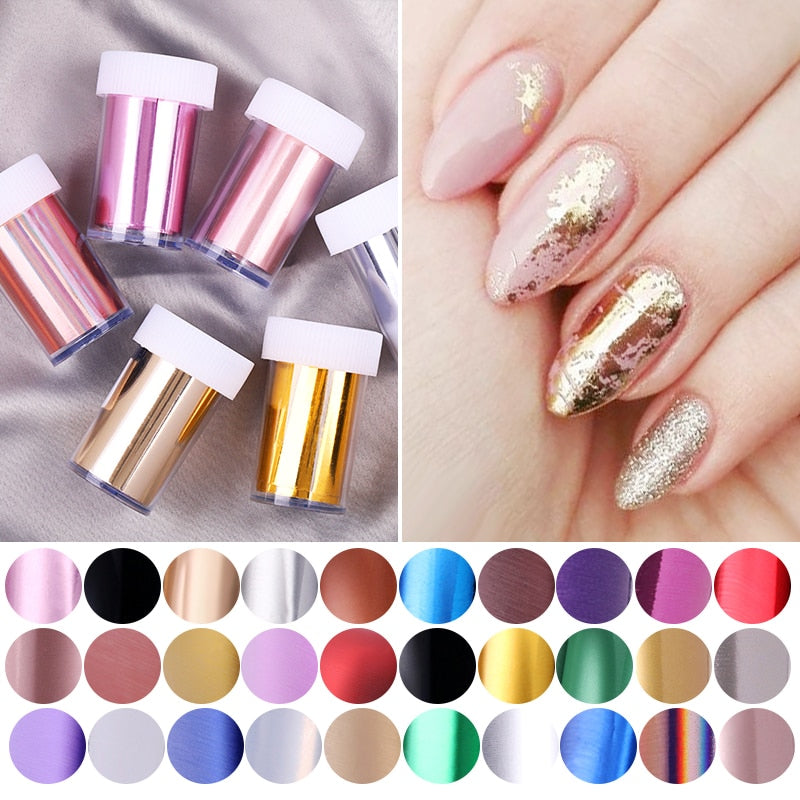 1 Roll Pink Gold Sliver Nail Foils Sparkly Sky Glitter Nail Art Transfer Stickers Slider Paper Nail Art Manicures Decoration New 0 DailyAlertDeals   