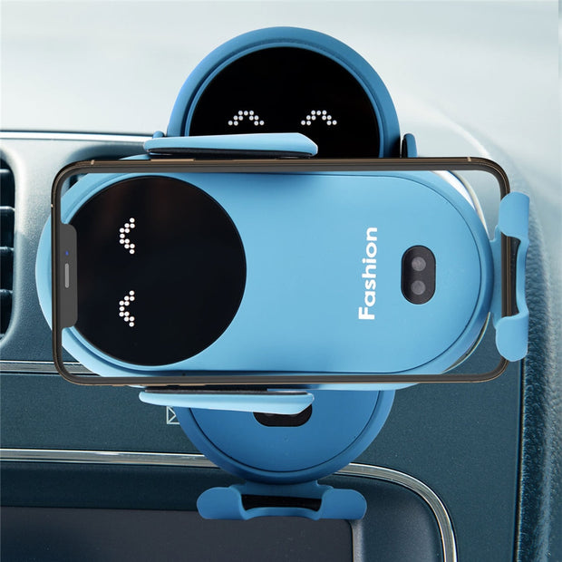 10W Car Wireless Charger Car Phone Holder for iPhone 12 12ProMax 11 11Pro X XR XSMAX 8 7 Plus Intelligent Infrared Phone Holder phone holder DailyAlertDeals   