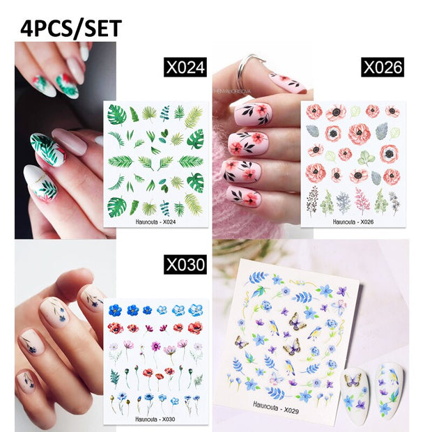 Harunouta Abstract Lady Face Water Decals Fruit Flower Summer Leopard Alphabet Leaves Nail Stickers Water Black Leaf Sliders Nail Stickers DailyAlertDeals 8  